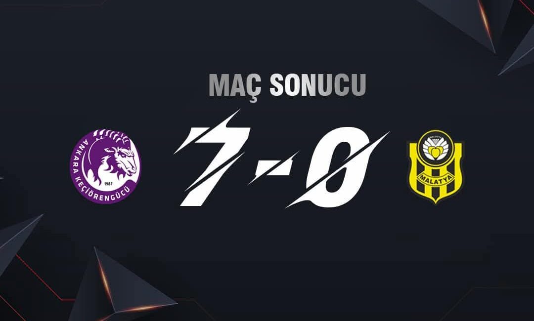 Ankara Keçiörengücü'ne 7-0 mağlup olan Yeni Malatyaspor'un ligden düşmesi kesinleşti.