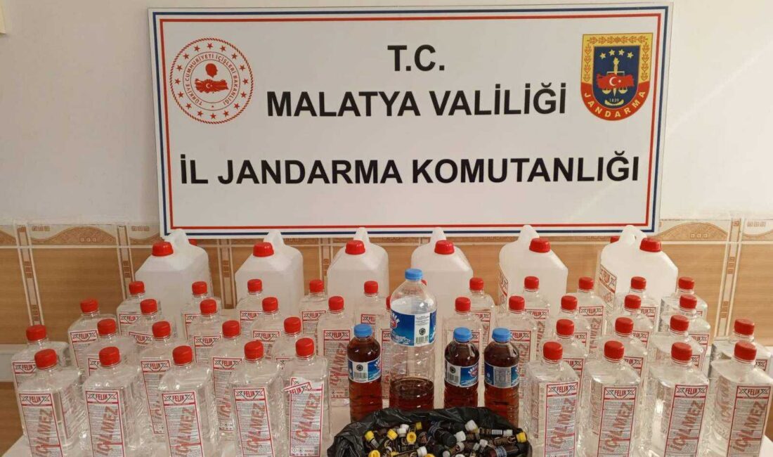 Malatya İl Jandarma Komutanlığı ekipleri bir iş yerinde sahte alkol