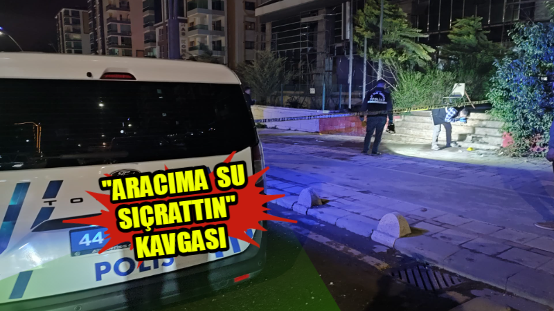 Yeşilyurt İlçesi Tecde Mahallesinde otomobil yıkayan grup ile yoldan geçen