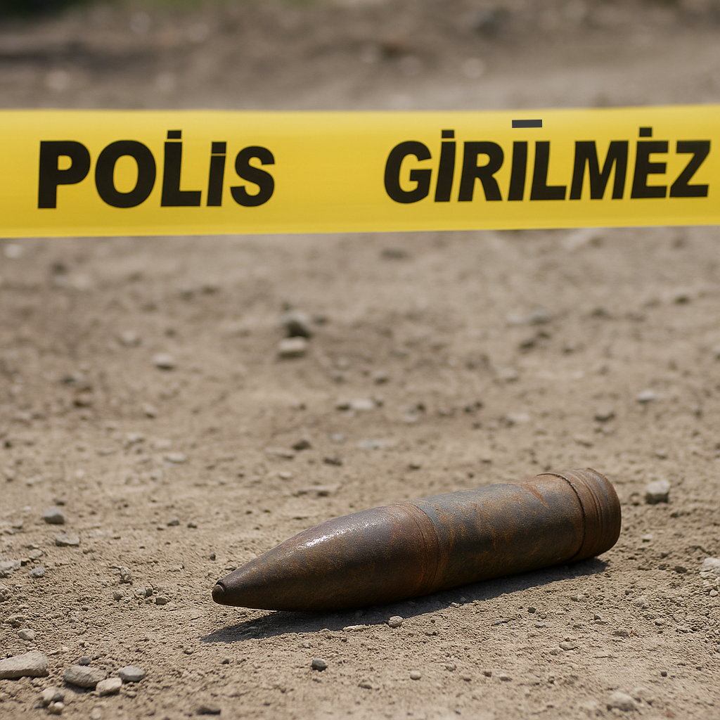 Malatya'nın Battalgazi ilçesinde bir şantiye çalışmasında top mermisi bulundu.